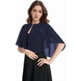 thumbnail image 2 of YEKEYI Soft Chiffon Shawl Wraps Shrug for Evening Dress Wedding Vintage Style Cape for Women, 2 of 5