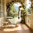 thumbnail image 6 of 23 Inch Porch Goose Pigtails Wig Double Braid Hairpiece Garden Statue Silly Decoration Outdoor Yard Patio Removable Purple Yellow, 6 of 6