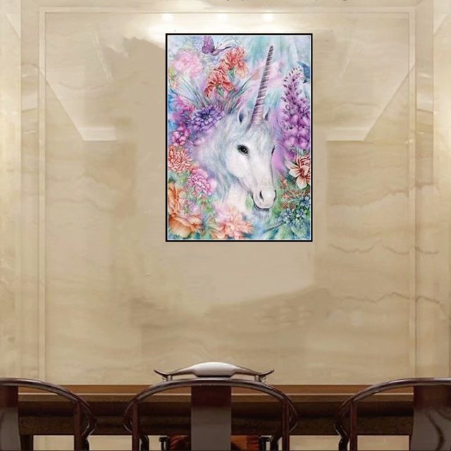Animal 5D bordado de diamantes DIY pintura de diamantes hecha a mano llena de pintura de diamantes Licorne (unicornio 30*40 cm diamante completo) ShuxiuWang 8390614702646