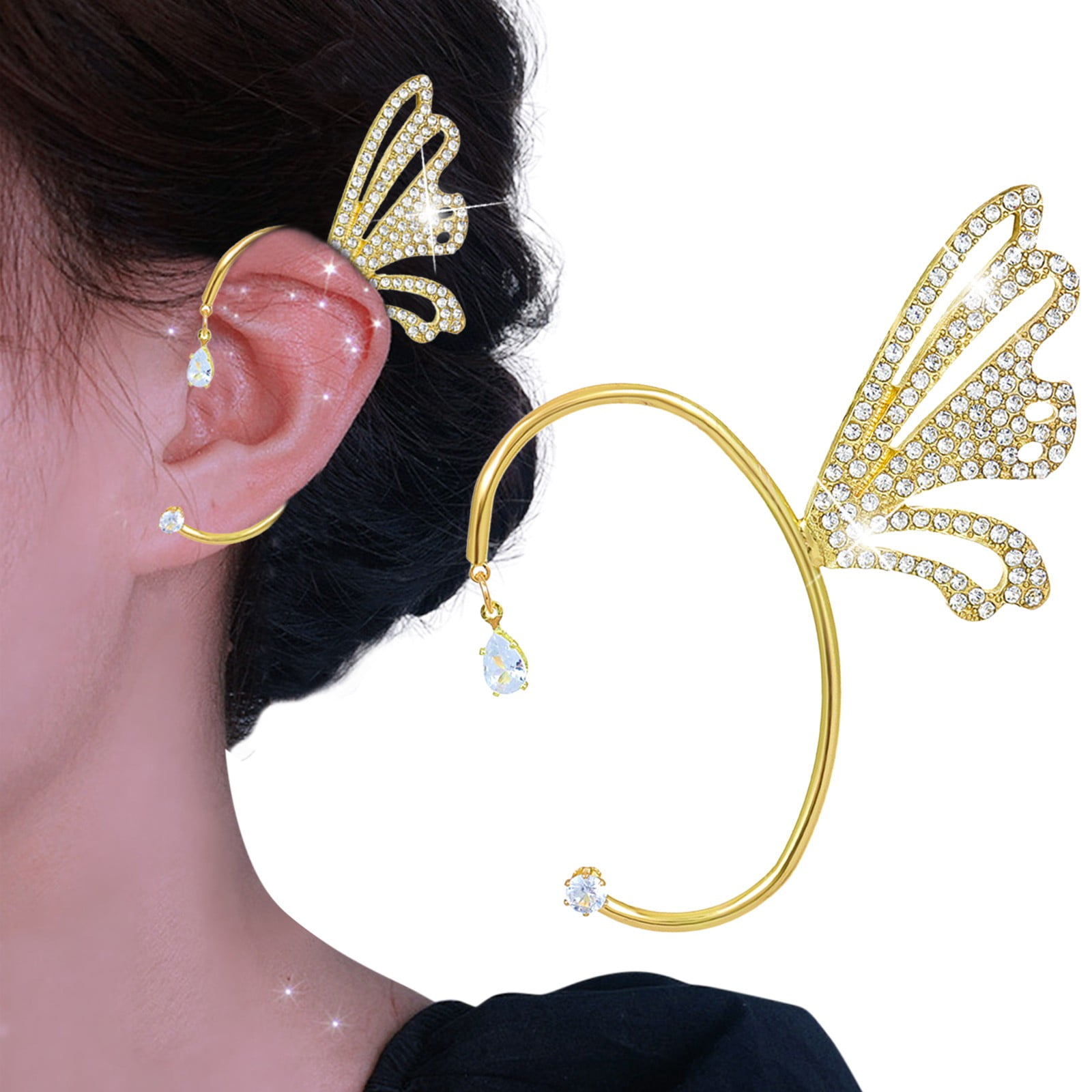Rosantica Earclip gold-colored wet-look Jewelry Earrings Earclips 