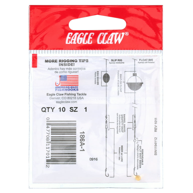Eagle Claw 181fh-10 Baitholder Hook Size 10 Offset Down Eye Bronze