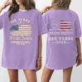 thumbnail image 2 of Short Sleeve Crewneck T Shirt with 250 Years We The People Semi Centenary 1776 2026 Print Loose Fit Casual Top for Women Men Purple 4XL, 2 of 5
