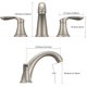 thumbnail image 4 of Widespread brushed nickel bathroom faucet - 3 hole set con stainless steel pop up drain y lead free hose (2 pack), 4 of 6
