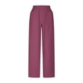 thumbnail image 3 of Mgmyaa Womens Cotton Linen Cropped Pants Loose Fit Wide Leg Capris Casual Plus Size Elastic Waist 7/8th Relaxed Trousers, 3 of 7