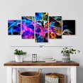 thumbnail image 2 of Elephant Stock Rainbow Fog Wall Art - Horizontal Multi Panel Canvas - Living Room Wall Decor - Abstract Multi Panel - Black And Blue Decor - 36" x 15", 2 of 4
