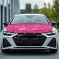thumbnail image 2 of Uorisanigo Car Hood Cover Floral Pink Ribbon Car Bonnet Banner for Cars SUV Sedan Removable Stretch Hood Wrap Cloth Front Hoods Protection Covers Easy to Install Auto Accessories, 2 of 7