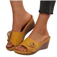 thumbnail image 4 of Iyufng Wedge Sandals for Women Floral Embellishments Slippers Summer Casual Outdoor Beach Shoes, 4 of 7
