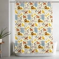 thumbnail image 5 of Cartoon Animals Shower Curtain Set, Waterproof Shower Curtains for Bathroom, Cute Dog Tigers Elephants Lions Cat Washable Fabric Cloth Bath Curtain for Bathtub Decoration with Hooks 60x72 Inches, 5 of 9