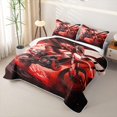 thumbnail image 3 of Erosebridal Extreme Motocross Sport Bed Spread Queen for Boys Men, Race Car Theme Queen Coverlet Set, Red, 3pcs, 3 of 7