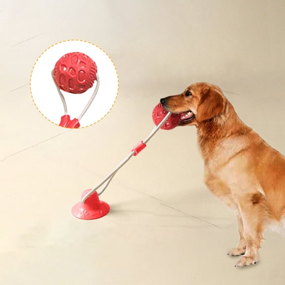 Blukids Dog Toys Clearance for Aggressive Chewers Interactive Teething Boredom and Stimulating Tug of War Suction Cup Puzzle Puppy Rope Enrichment Teeth Cleaning Ball for Small Large Dogs(Red)