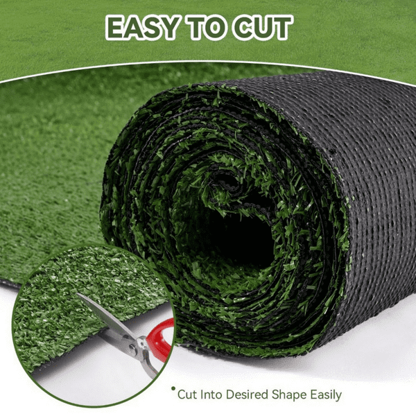 5x10Ft Artificial Grass Mat (50 Sq.Ft) - High-Quality Synthetic Turf, Efficient Drainage Holes, Pet-Friendly, Fade-Resistant for Indoor/Outdoor Use