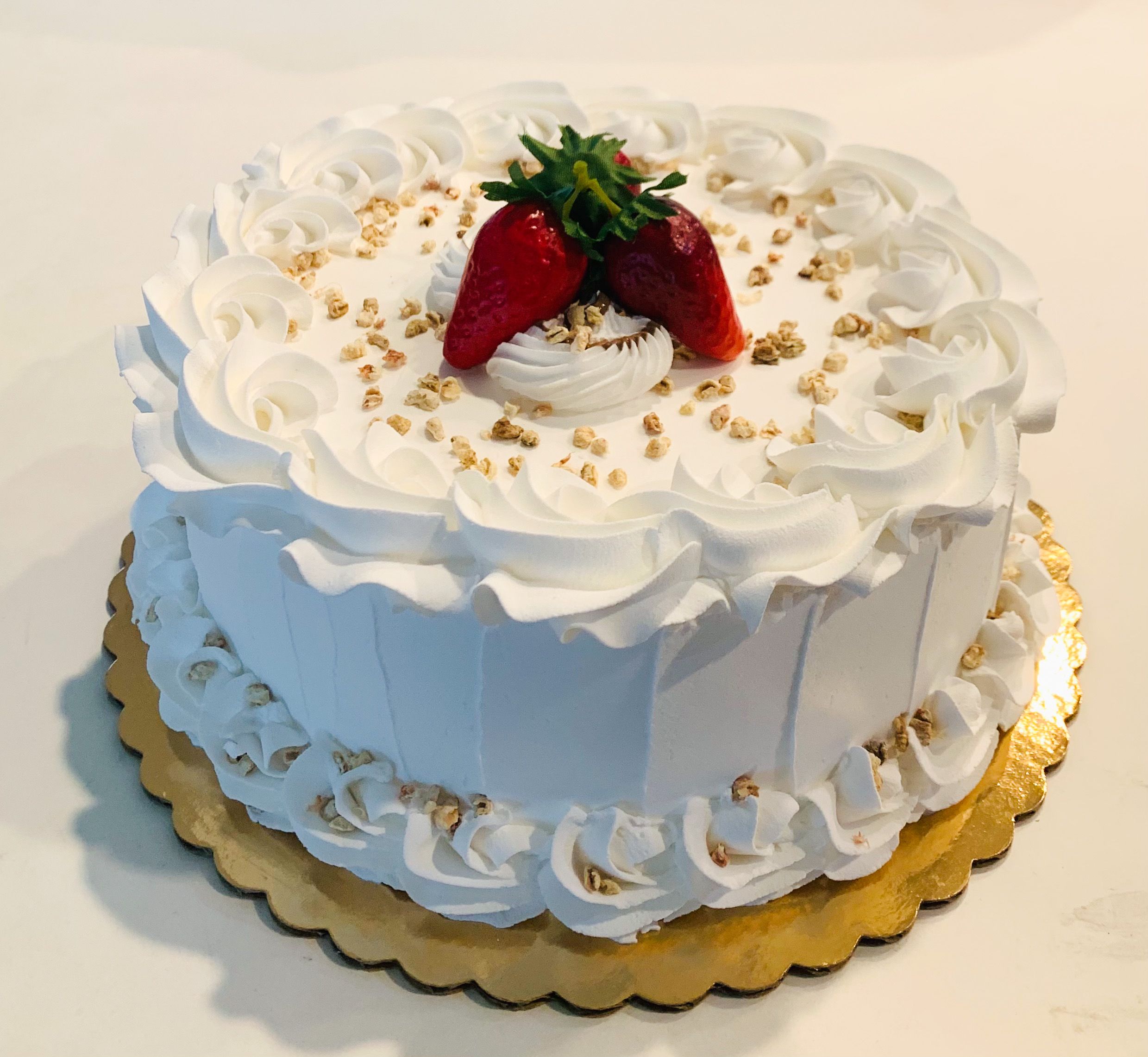 Large Vanilla Strawberry Fake Cake Display 9" Faux Cake fake for home