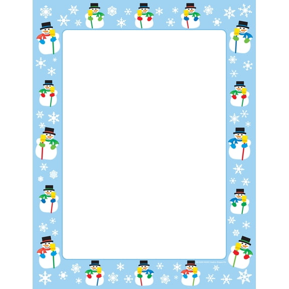 SHAPES ETC. Designer Paper - Snowman (50 Sheet Package