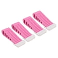 thumbnail image 1 of Topes de cuña para puerta, accesorios de puerta apilables, no perforados, de goma, color rosa, para sala de estar y baño, 4 Uds., 1 of 8