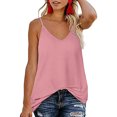 thumbnail image 2 of Babysbule Womens Tank Tops Clearance Fashion Woman V-Neck Sleeveless T-Shirt Summer Solid Loose Blouse Tops, 2 of 9