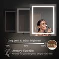 thumbnail image 2 of Waterpar 36 in. W x 30 in. H LED Lighted Single Frameless Bathroom Mirror with Anti Fog Dimmable Vanity, 2 of 5