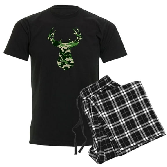 CafePress - BUCK IN CAMO Men's Dark Pajamas - Men's Dark Loose Fit Cotton Pajama Set