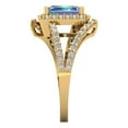 thumbnail image 3 of 1.935 ct Emerald Cut Blue Moissanite Solitaire with Simulated Diamond Accents 18K Yellow Gold Womens Engagement Ring, 3 of 6
