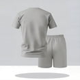 thumbnail image 5 of TKKCS Mens 2 Piece Activewear Sets- Short Sleeve Crew Neck T-Shirt and Drawstring Shorts Lightweight Pullover Summer Casual Tracksuits Outfits Gray Size L, 5 of 7