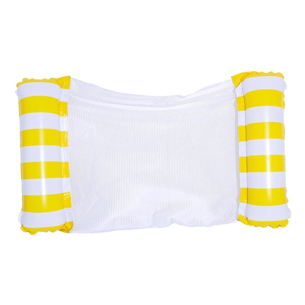 Flotador inflable para piscina Sharpla hamaca Rayas amarillas 120 cm x 70 cm