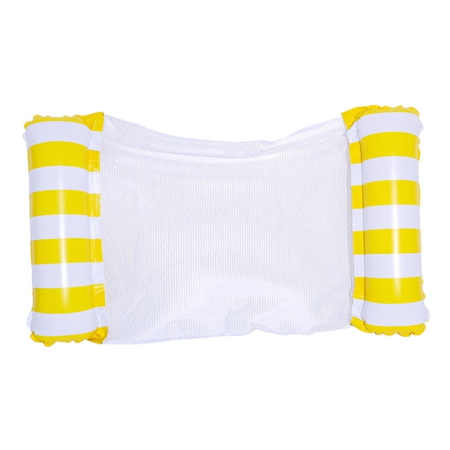Hamaca inflable flotante kusrkot para piscina accesorios de vacaciones Rayas Amarillas