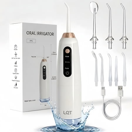 Cordless Water Flosser, Portable Oral Irrigator for Teeth Cleaning, 3 Water Pressure Modes,Expandable 300ml Water Tank, Type-C Rechargeable, IPX5 Waterproof for Home and Travel