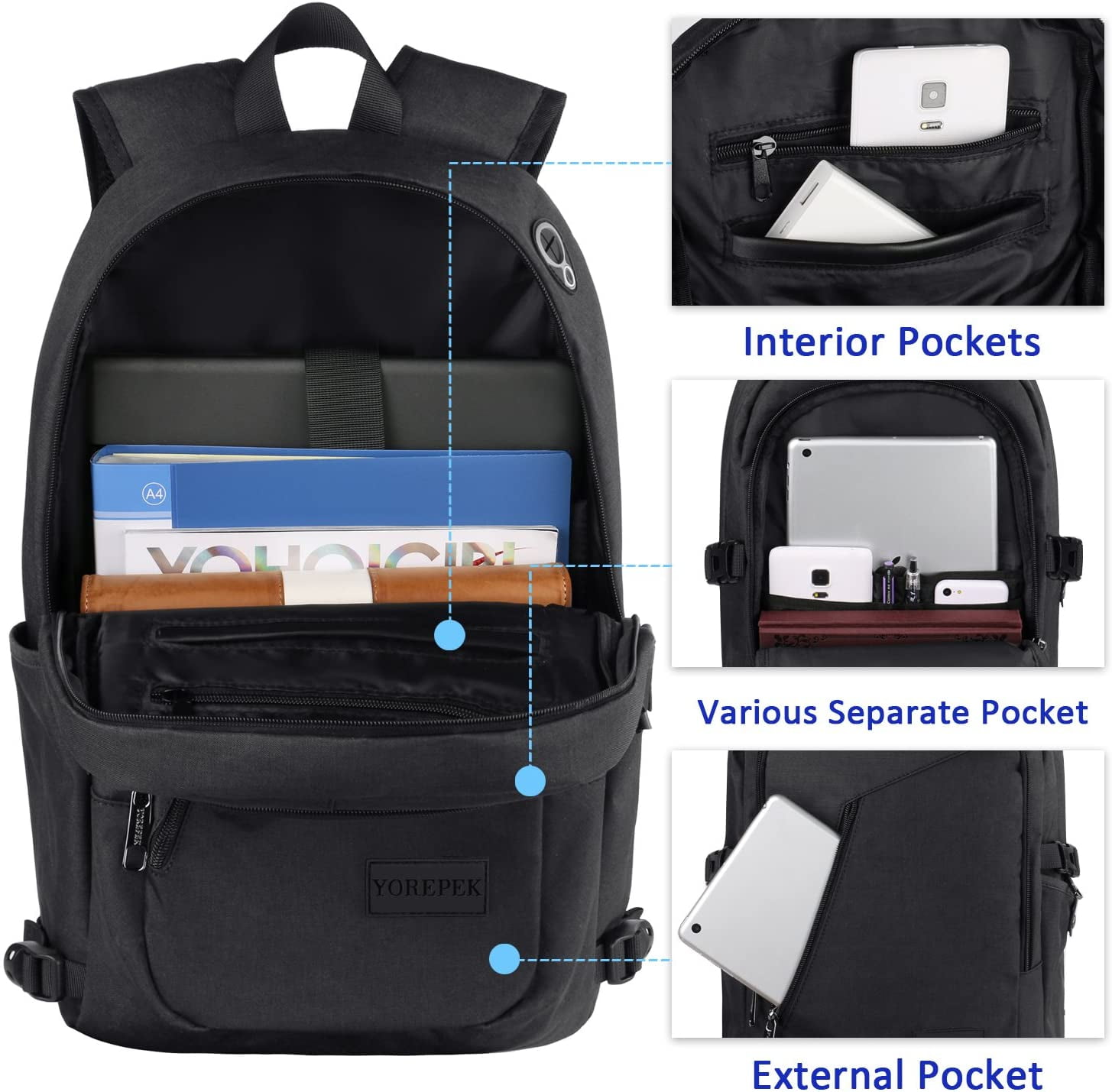 yorepek slim laptop backpack