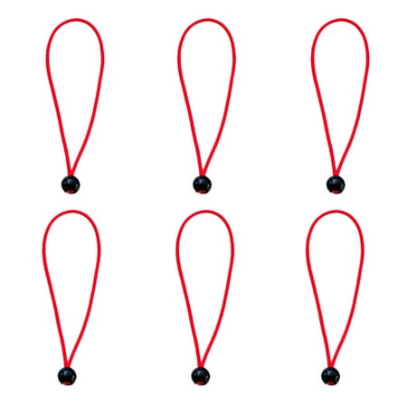

6pcs Multipurpose 5.9 inch Heavy Duty Tarp Canopy Cords with Ball Protection Red