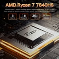 thumbnail image 6 of Auusda 16" Gaming Laptop w/AMD Ryzen 7 7840HS 3.8-5.1GHz, 32GB DDR5 RAM(Dual Channel), 1TB NVMe SSD(Slot*2), Windows 11 Pro Laptop Computer, Backlit, Fingerprint, 6 of 8