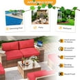 thumbnail image 2 of Jolydale 6 Pieces Outdoor Patio Furniture Sets, PE Rattan Wicker Sectional Sofa with Coffee Table for Lawn, Backyard,Balcony, Red, 2 of 8