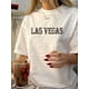 thumbnail image 1 of 1pc Vintage Las Vegas Geometric-Pattern T-Shirt, Women'S Casual Crew Neck Short Sleeve Knit Cotton Tee, Summer Regular Length Top, 1 of 6