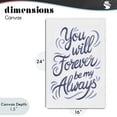 thumbnail image 4 of Stupell Industries Contemporary Forever Be My Always Canvas Art, 16 x 24, by Martina Pavlova, 4 of 8