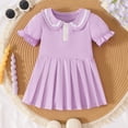 thumbnail image 2 of MEZZALL Girls Casual Pleated Dress Round Neck Comfortable And Party Wear Flowy Twirl Skirt For Toddler Solid Color Soft Dresses, 2 of 8