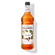 Monin - Hazelnut Syrup, Nutty Taste of Caramelized Hazelnut, Natural Flavors, Great for Mochas, Lattes, Smoothies, Shakes, and Cocktails, Non-GMO, Gluten-Free (1 Liter, 33.8 fl.oz)