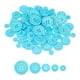 thumbnail image 1 of Uxcell 100 Pcs Botón de Resina Azul, Botones de Costura Redondos de 4 Agujeros, Botón de Base Plana de Tamaño Variado para Hacer Manualidades de Ropa, 1 of 7