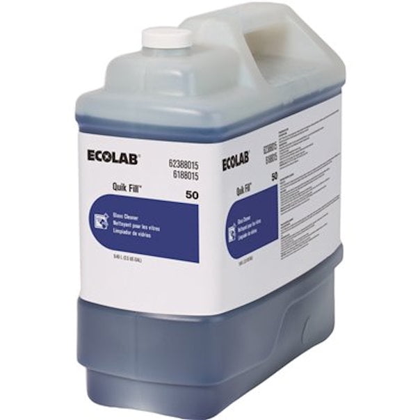 Ecolab 6188015 2.5 gal Quikfill 50 Glass Cleaner