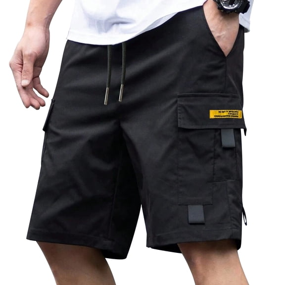URSOFINE Men's Casual Cargo Shorts Classic Stretch Waist Drawstring Outdoor Work Shorts with 4 Pockets
