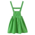 thumbnail image 4 of ASEIDFNSA Girls Suspender Skirt with Bib Front Button Straps Elastic Waist and A Line Fit (Green,8-9 Years), 4 of 5