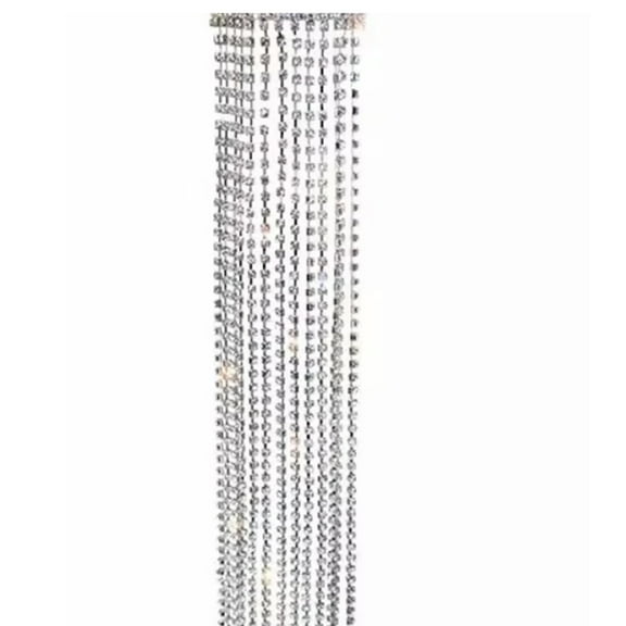 JZROCKER Shiny Crystal Tassels Hair Clip Full for Rhinestone Long Chain Ponytail Barrette