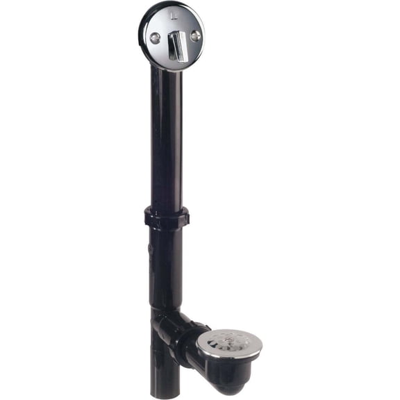 Keeney 64B Bath Drain, Plastic, Black, Chrome