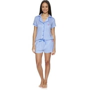 U.S. Polo Assn. Women's and Women's Plus Notch Collar Top and Shorts, 2-Piece Pajama Set