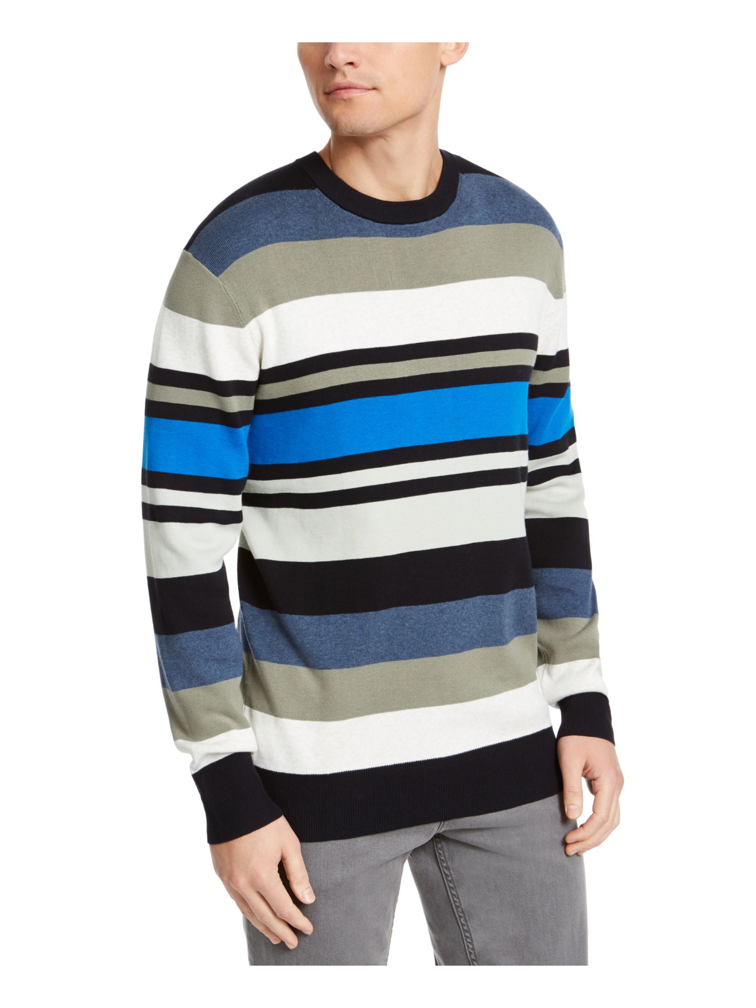 green blue striped sweater