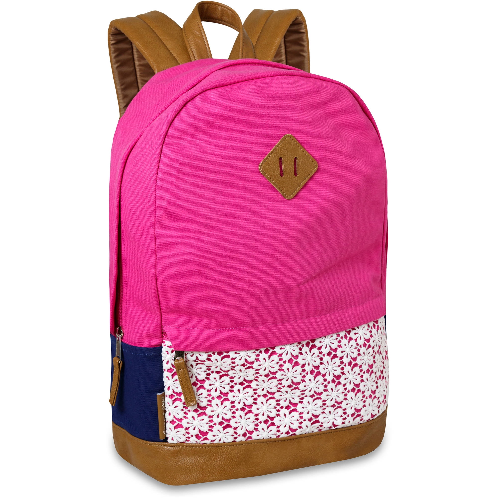 18 Inch Cotton Backpack with Lace Trim and Vinyl Bottom