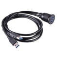 thumbnail image 2 of Cable de Extensión Dual USB 3.0 A USB Para el Panel Del Tablero de Instrumentos Del Camión Del Coche 3 Piezas Hugo Cable de Montaje Empotrado, 2 of 8