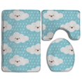thumbnail image 1 of ABPHQTO Lloviendo lindas nubes Juego de alfombras de baño de 3 piezas Alfombra de baño Alfombra de contorno y tapa de inodoro ABPHQTO Cont-CHAPPLE-30081, 1 of 2