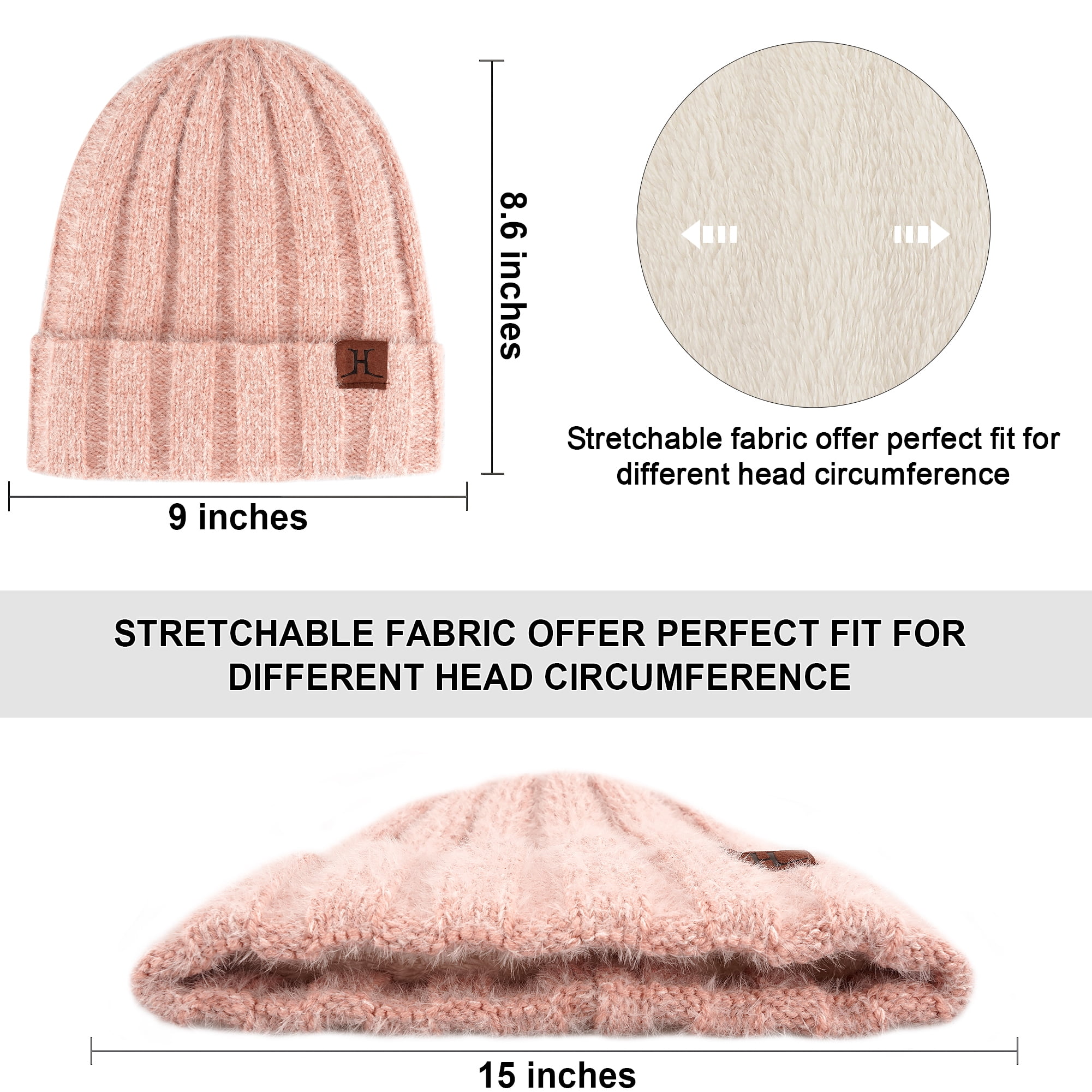 Hunter Vibrant Pink Winter Hat/Scarf Set Winter Hat Gloves And Scarf Set Womens Warm Knitted Beanie  main image 3
