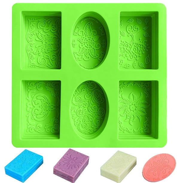6 Grids DIY Soap Silicone Molds Creative Pattern Art Handmade Moulds for  Cake Soap Cake Chocolate Fondant Making DIY Soap Silicone Molds 6 Grids  Silicone Creative Pattern Art Handmade Mint Green 
