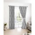 thumbnail image 3 of Grey Moroccan Blackout Curtains for Bedroom/Living Room, Thermal Insulated Kitchen Curtains, Vintage Ethnic Abstract Geometric Stripes Grommet Darkening Window Treatment Drapes 27.5"x39"x2, 3 of 8