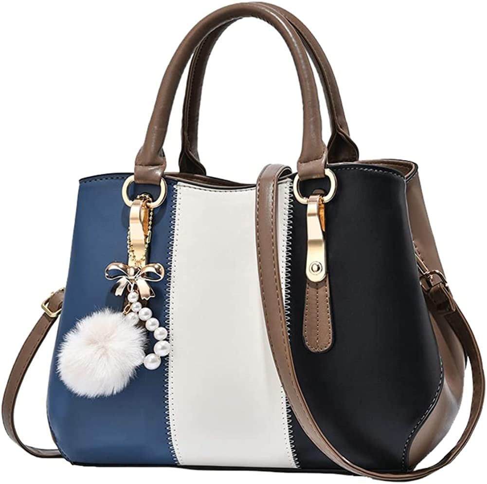 XB Vegan Leather Top Handle Satchel Handbag Tote Bag with Wallet & Shoulder  Strap 2pcs Set - Walmart.com