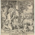 thumbnail image 2 of Jan Sebastiaen Loybos 15x15 Black Ornate Wood Framed Double Matted Museum Art Print Titled - Saint Eberhard of Tuntenhausen as a Shepherd (Late 17th-Early 18th Century), 2 of 5